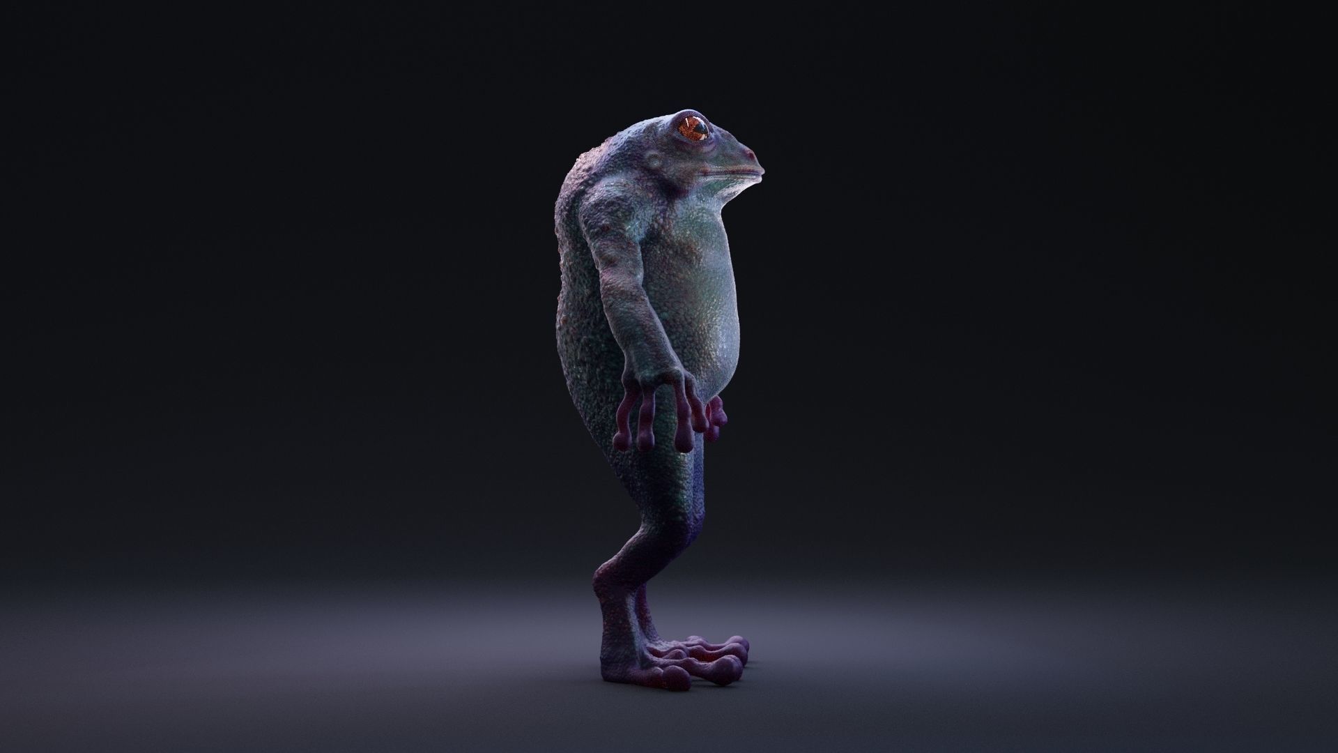 Blue Frog Character - Rigged - Game Ready Low-poly 3D model_18