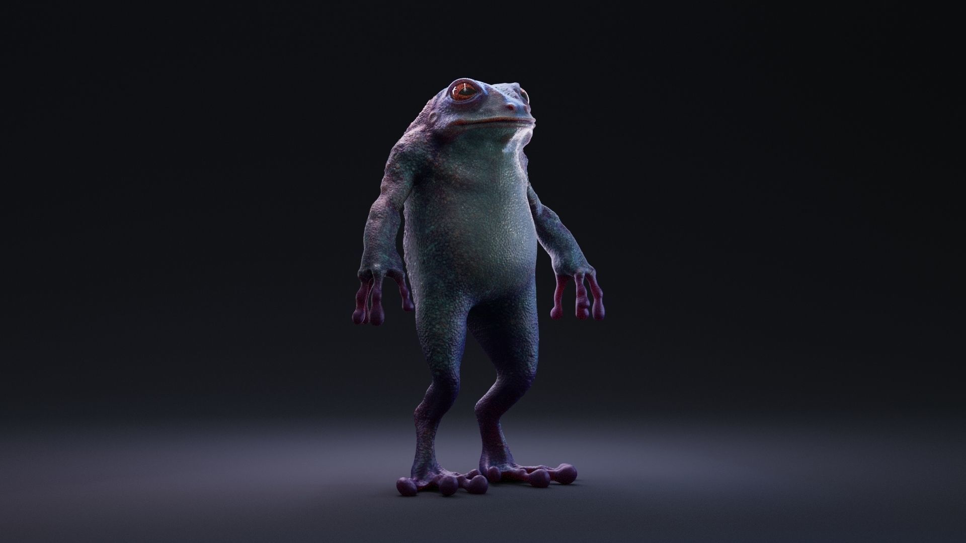 Blue Frog Character - Rigged - Game Ready Low-poly 3D model_16