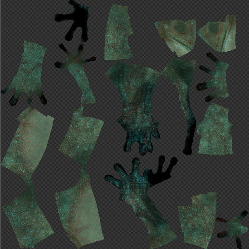 Blue Frog Character - Rigged - Game Ready Low-poly 3D model_23