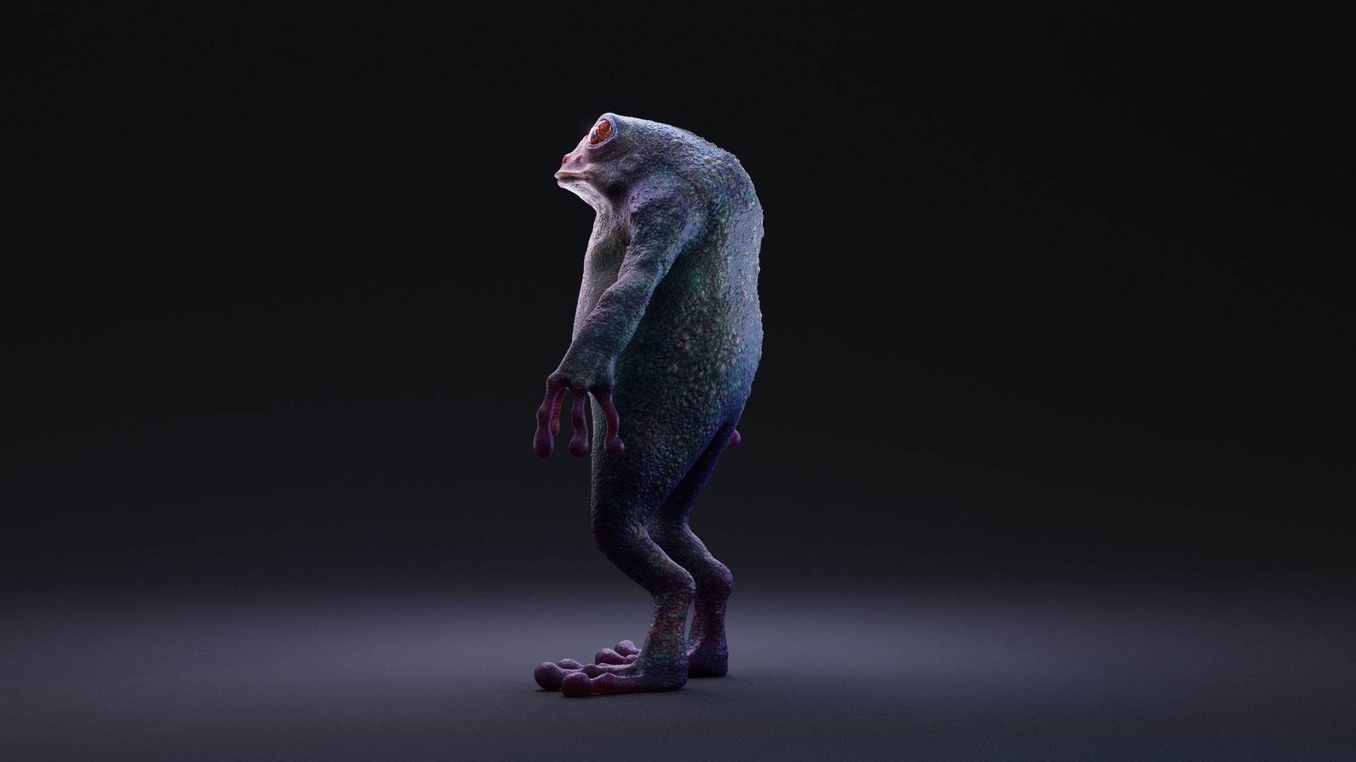 Blue Frog Character - Rigged - Game Ready Low-poly 3D model_17