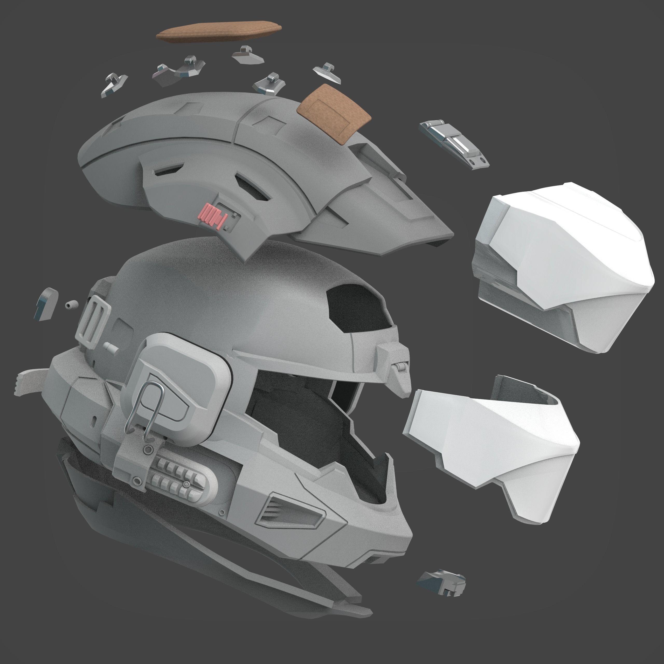 Artaius Cosplay Helmet and Attachment  3D print model_2