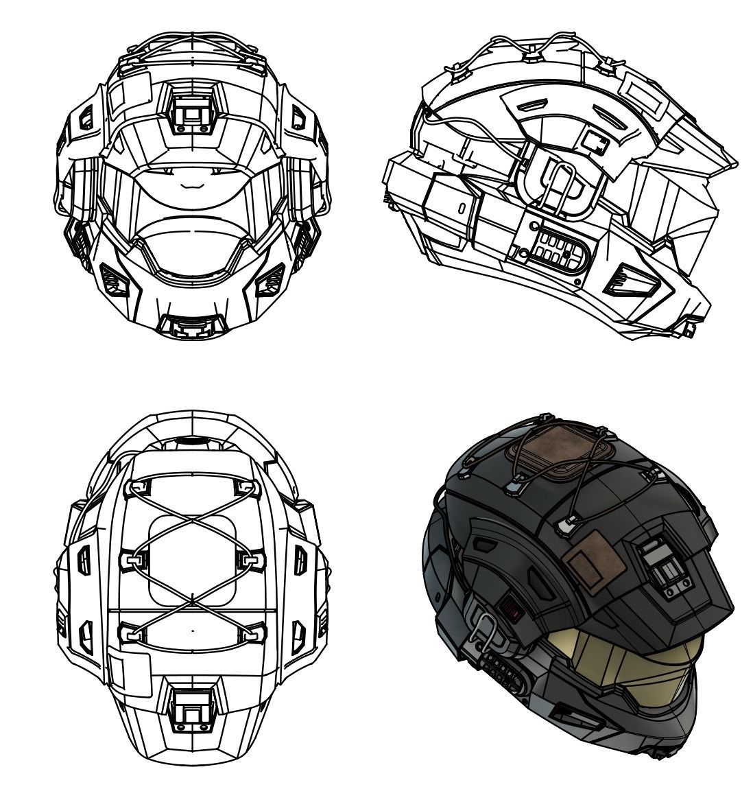 Artaius Cosplay Helmet and Attachment  3D print model_8