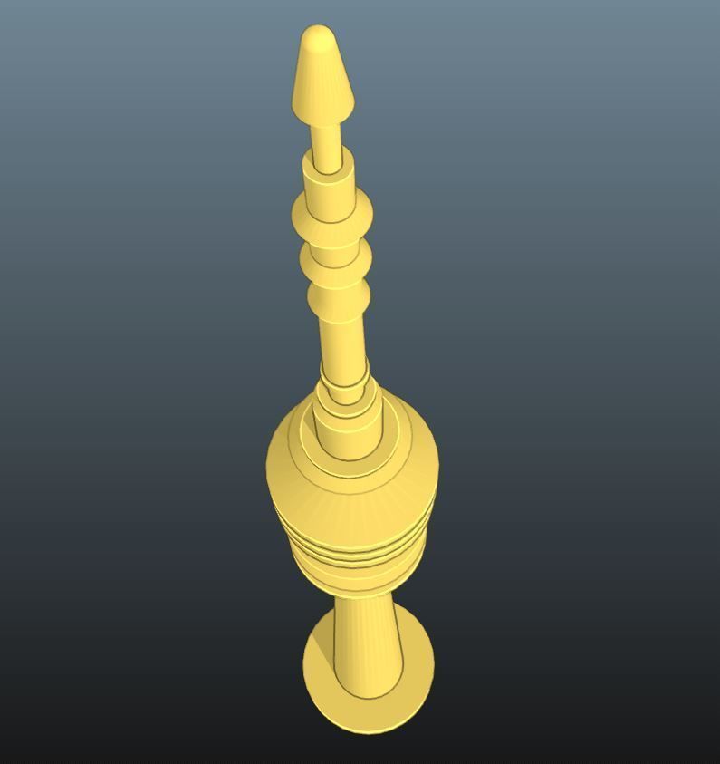 Televisiontower Radiotower Architecture Tower Building Low-poly 3D model_7