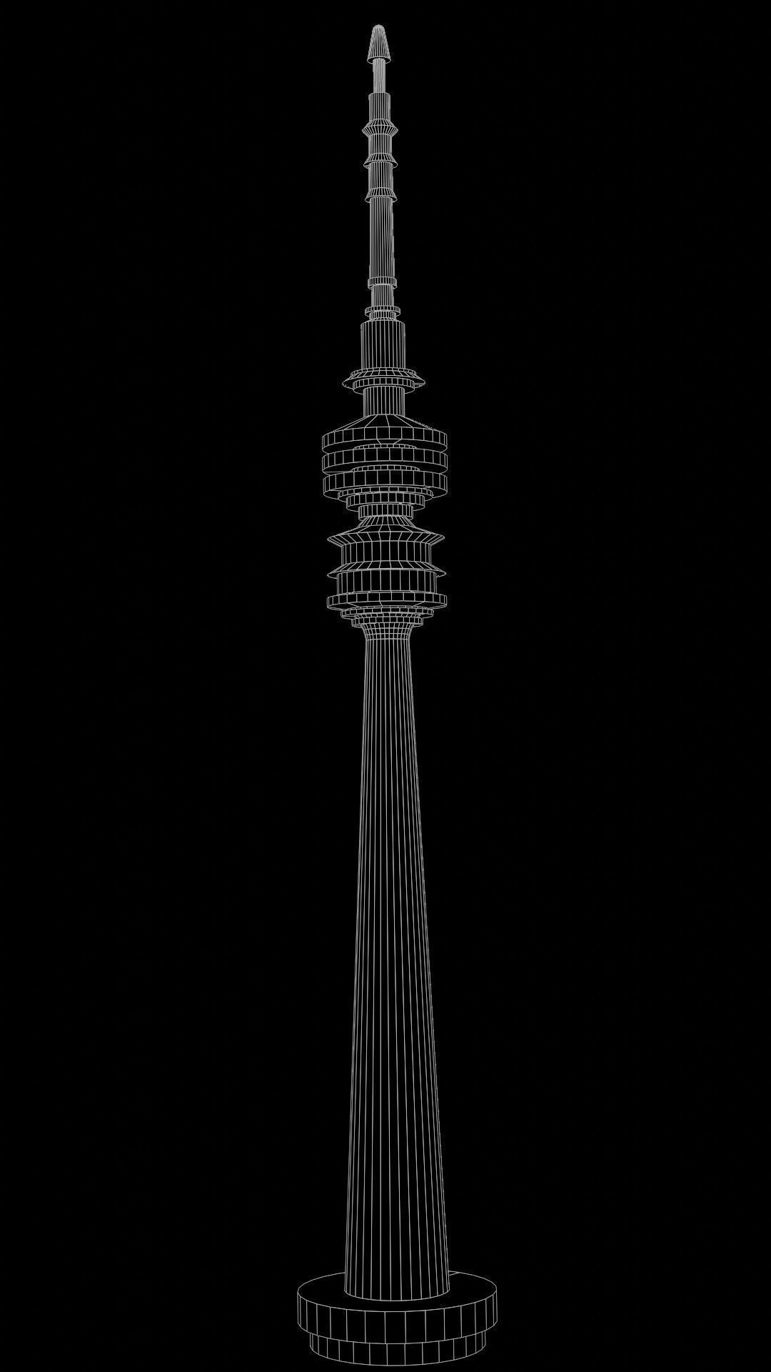 Televisiontower Radiotower Architecture Tower Building Low-poly 3D model_13