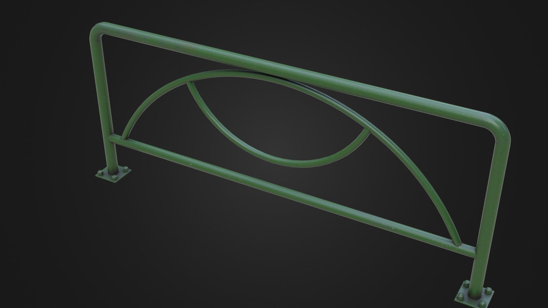 Guard rail guard pipe Low-poly 3D model_38