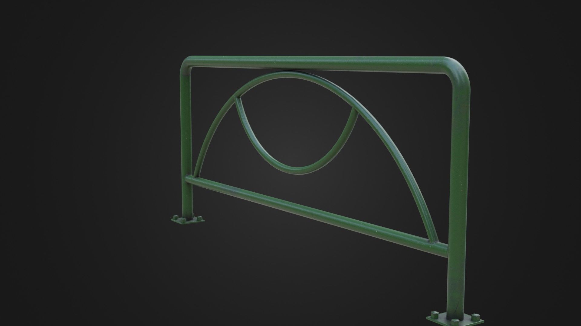 Guard rail guard pipe Low-poly 3D model_15