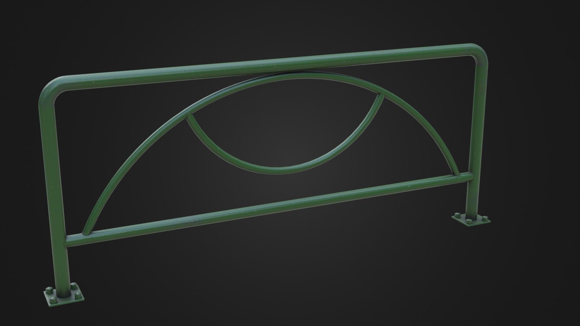 Guard rail guard pipe Low-poly 3D model_24