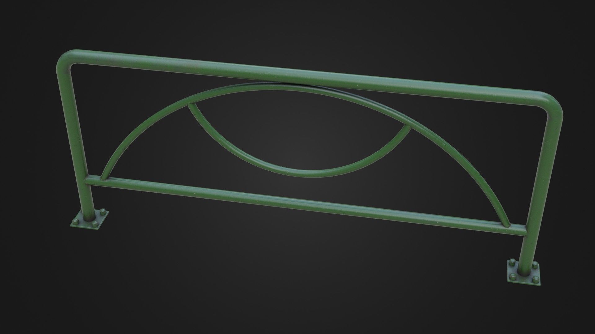 Guard rail guard pipe Low-poly 3D model_40