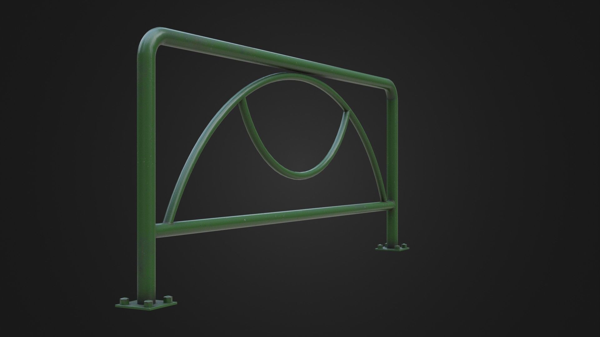 Guard rail guard pipe Low-poly 3D model_8
