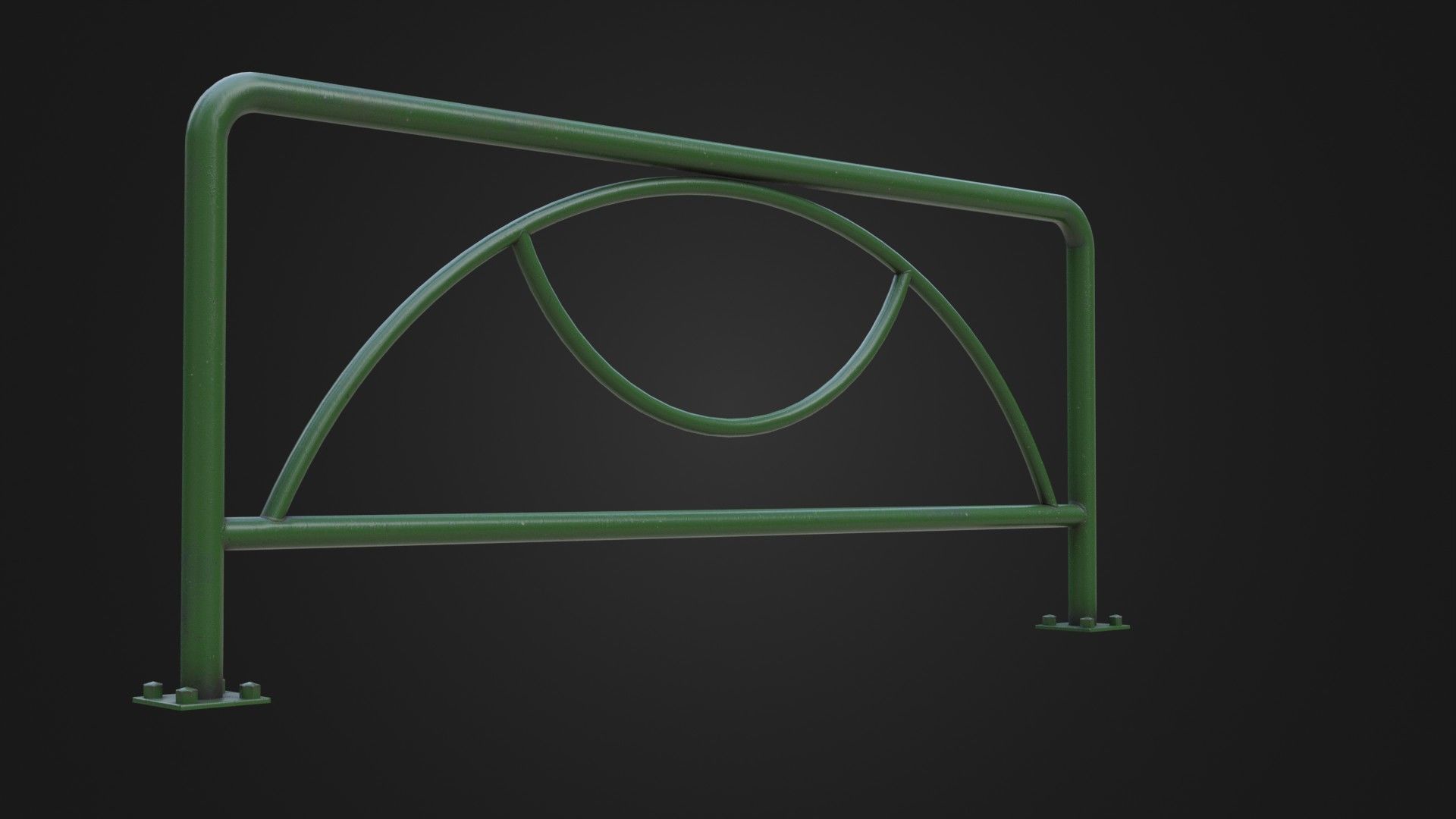 Guard rail guard pipe Low-poly 3D model_6
