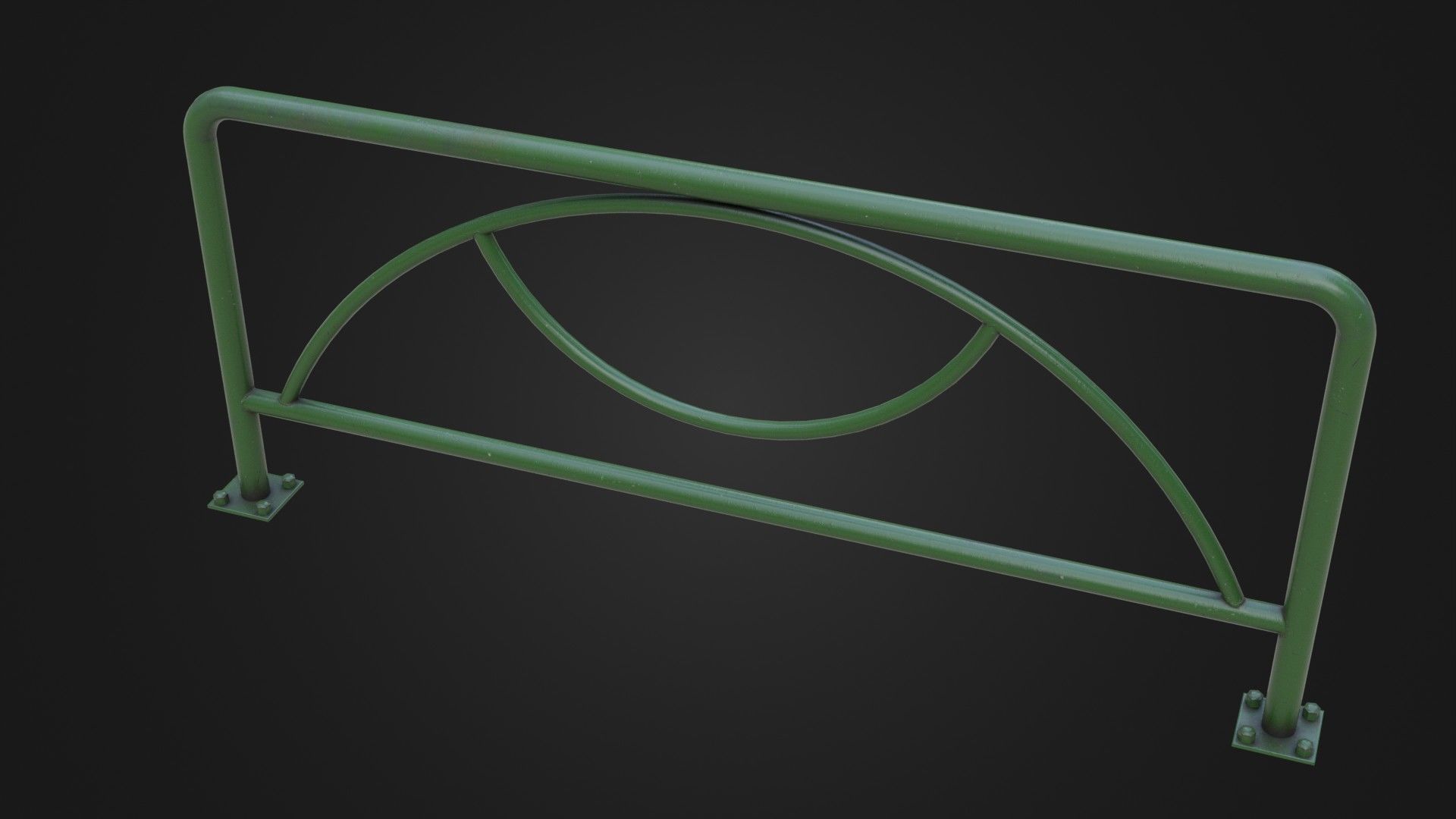 Guard rail guard pipe Low-poly 3D model_39