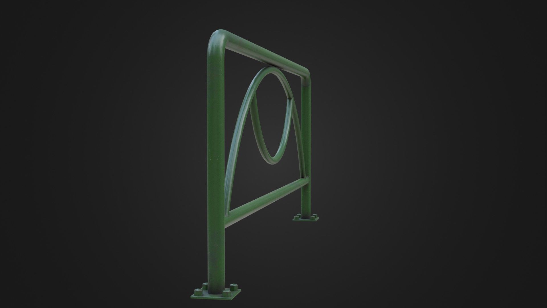 Guard rail guard pipe Low-poly 3D model_10