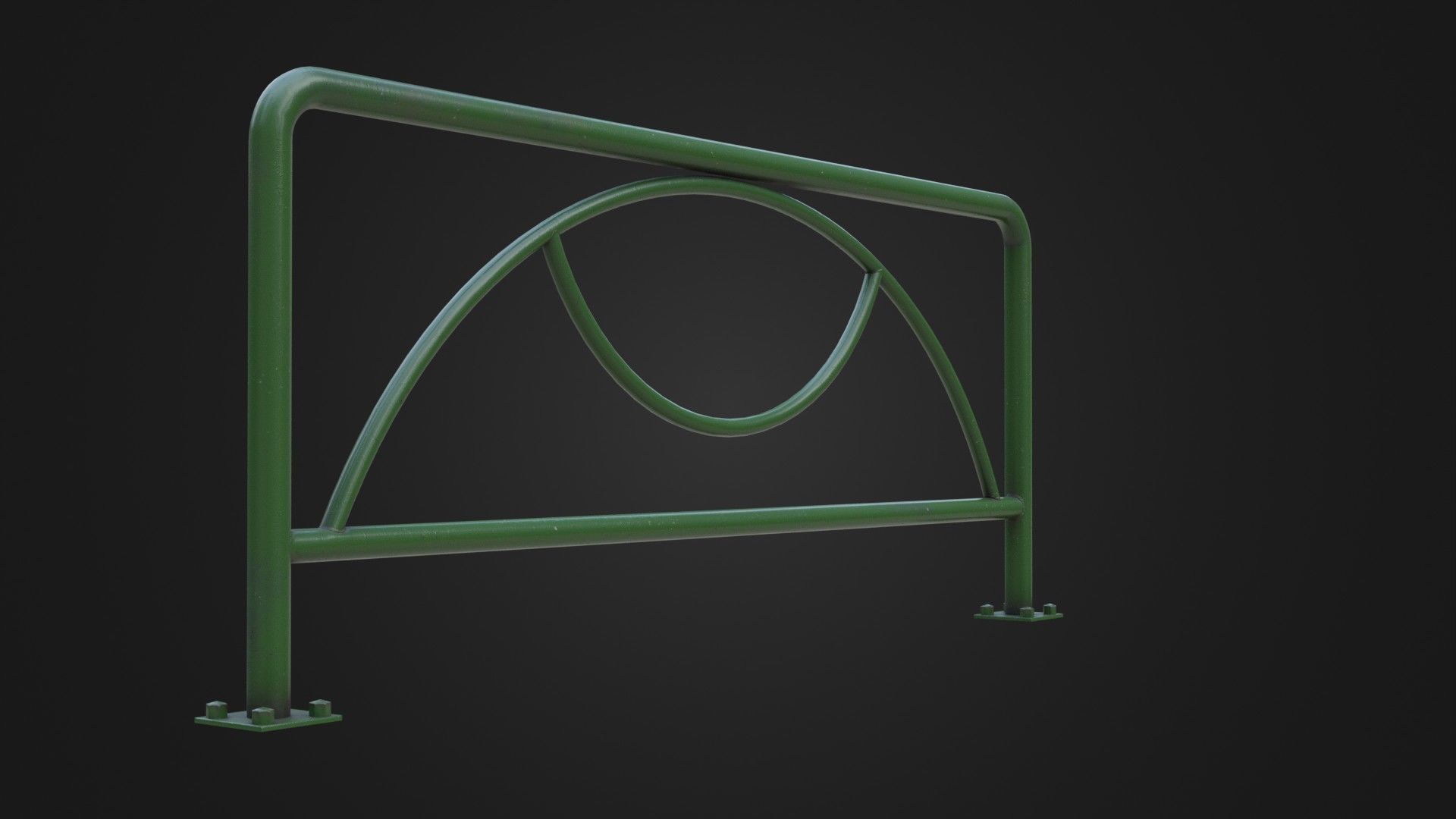Guard rail guard pipe Low-poly 3D model_7