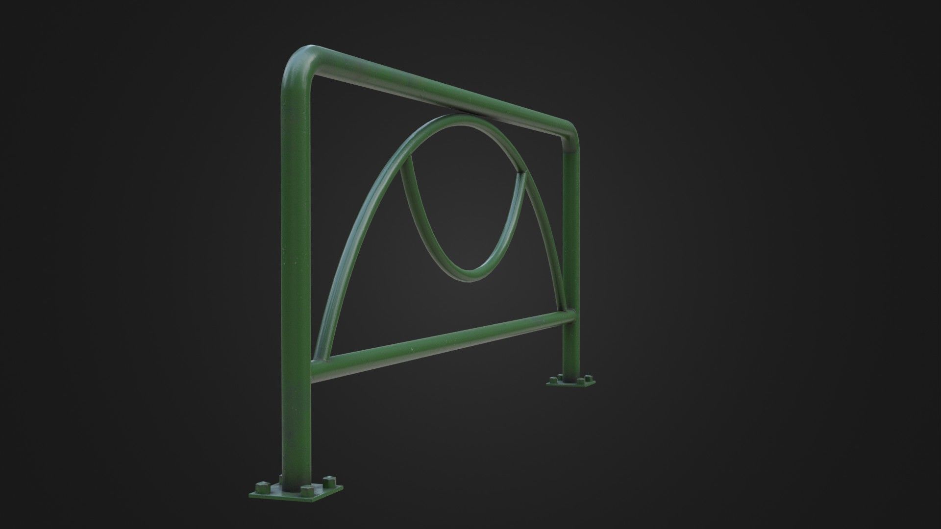 Guard rail guard pipe Low-poly 3D model_9