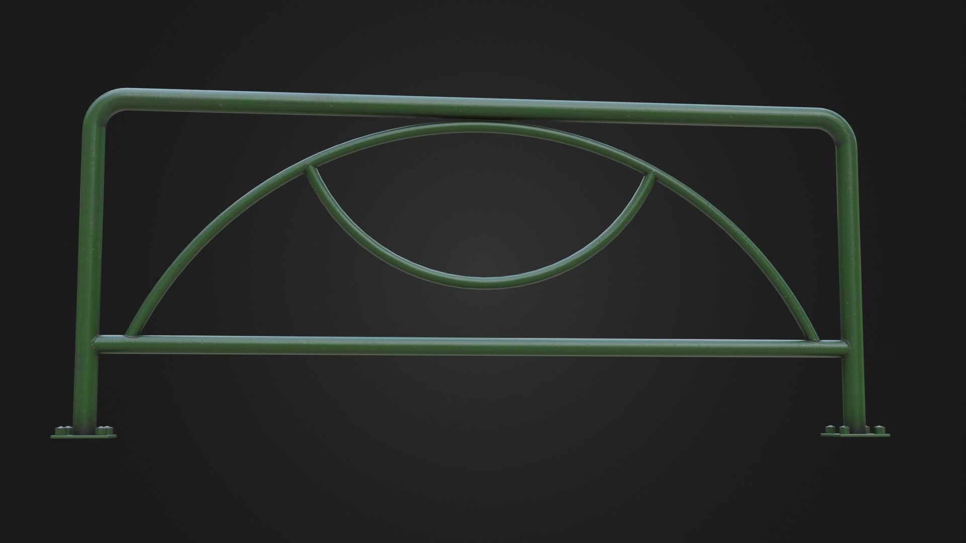 Guard rail guard pipe Low-poly 3D model_2