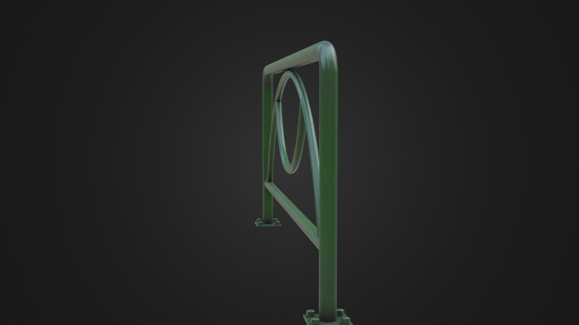 Guard rail guard pipe Low-poly 3D model_12