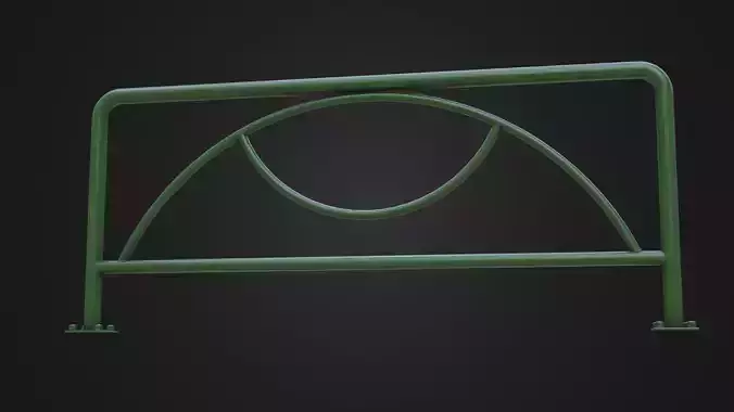 Guard rail guard pipe Low-poly 3D model
