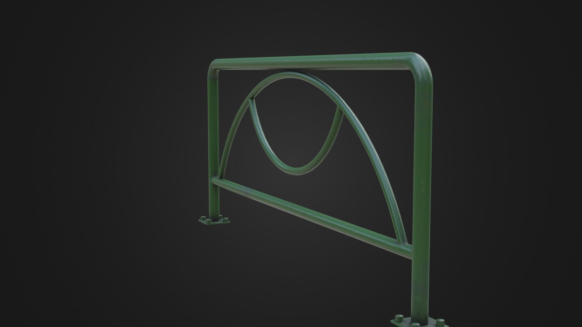 Guard rail guard pipe Low-poly 3D model_14