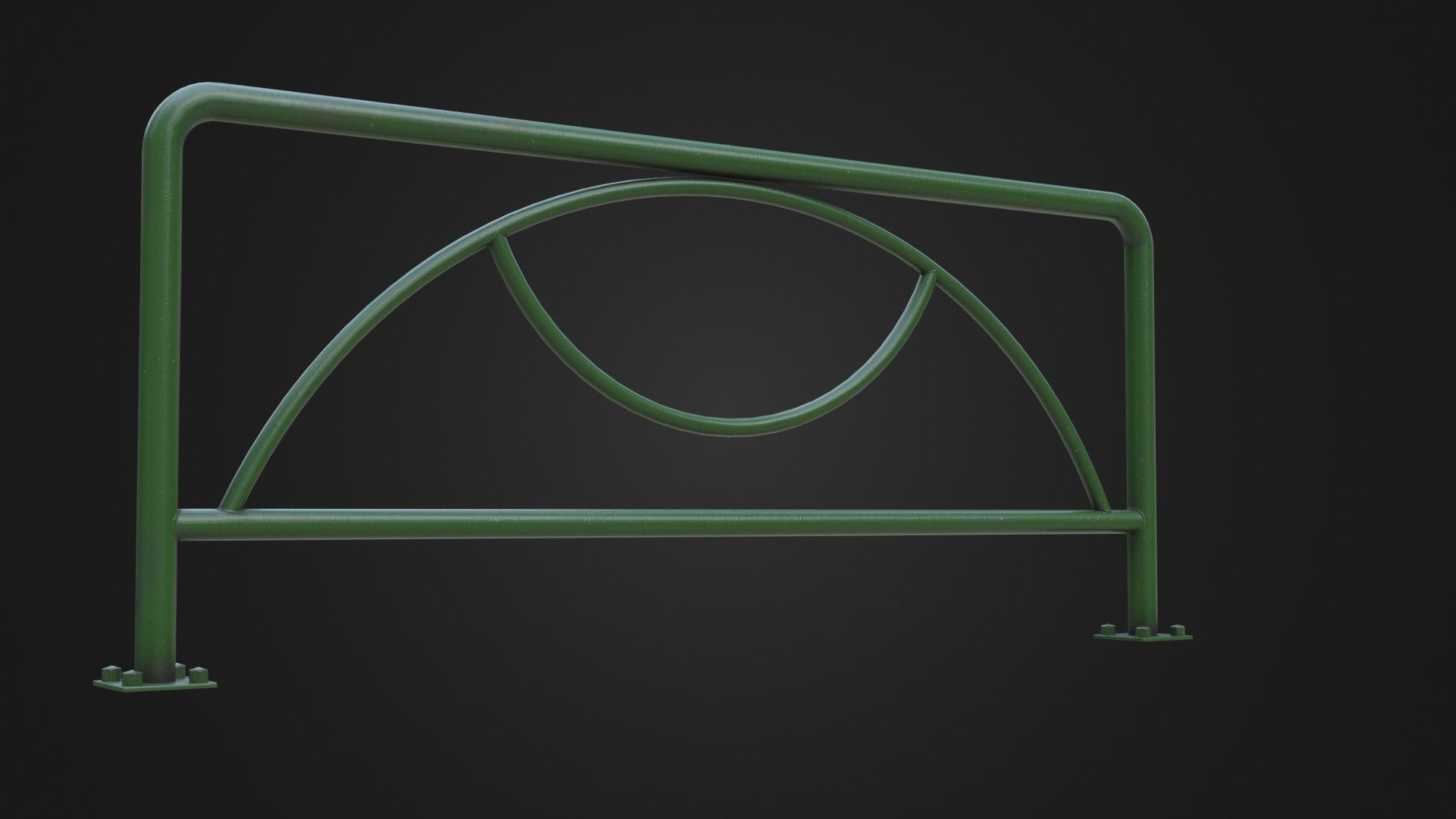 Guard rail guard pipe Low-poly 3D model_5