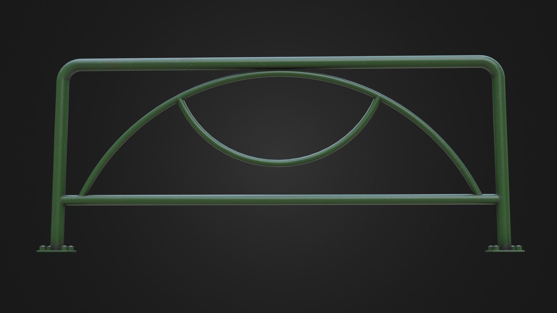 Guard rail guard pipe Low-poly 3D model_1