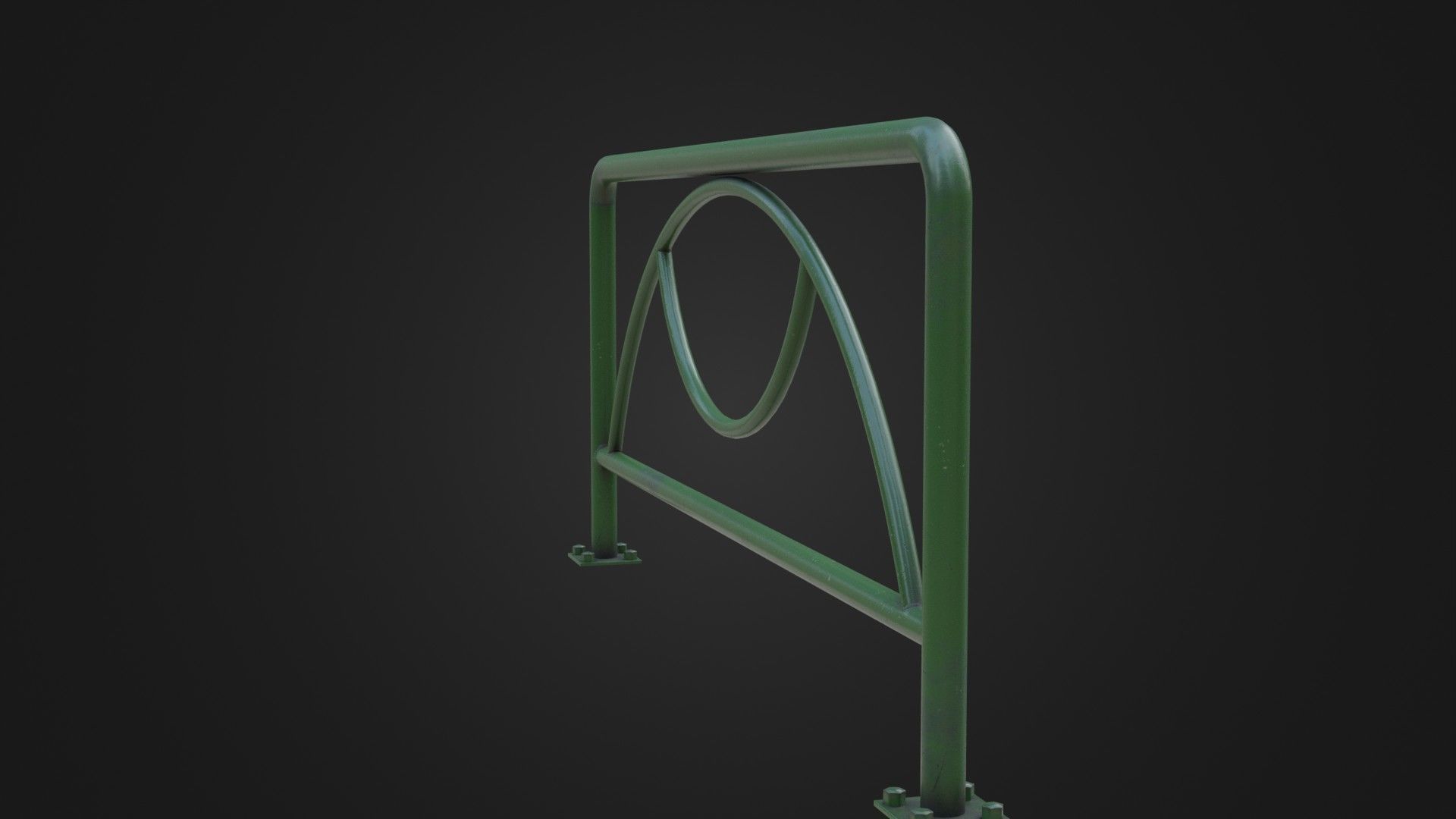 Guard rail guard pipe Low-poly 3D model_13