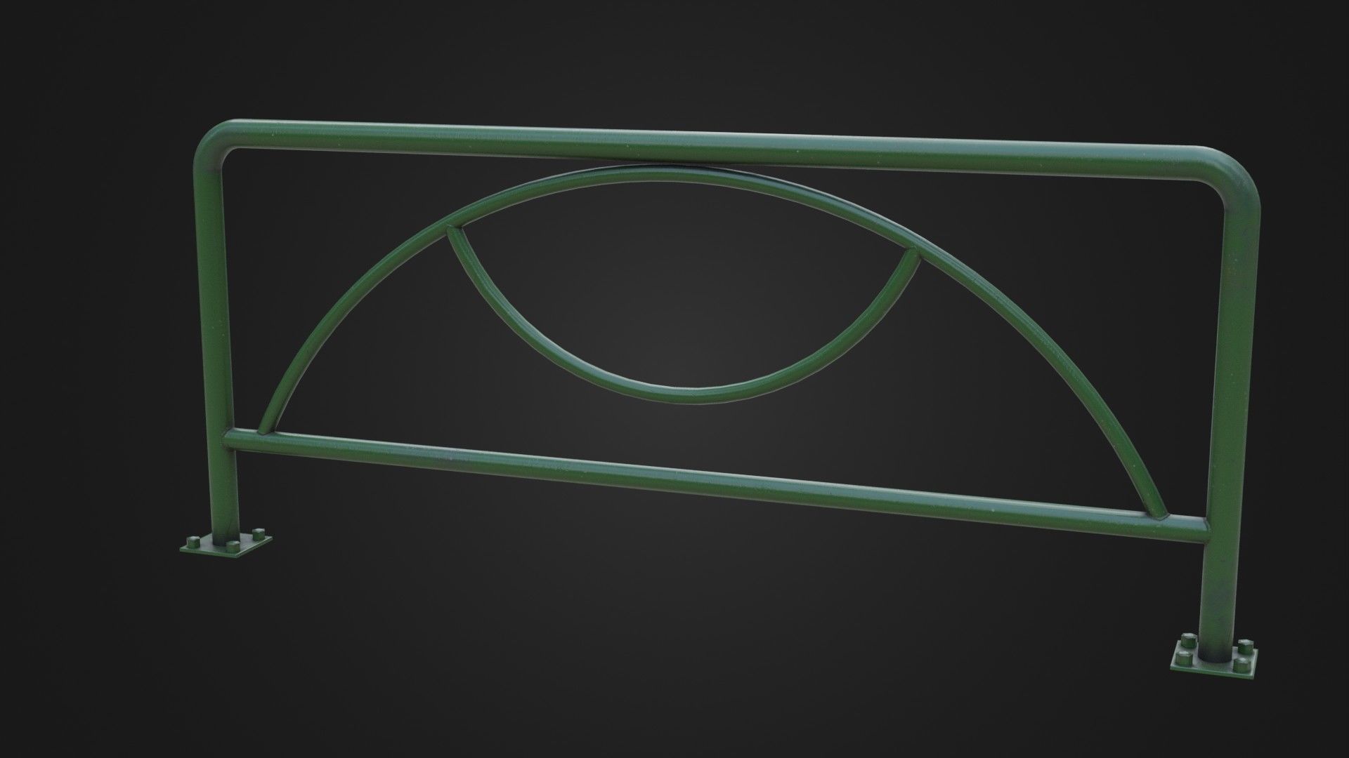 Guard rail guard pipe Low-poly 3D model_19