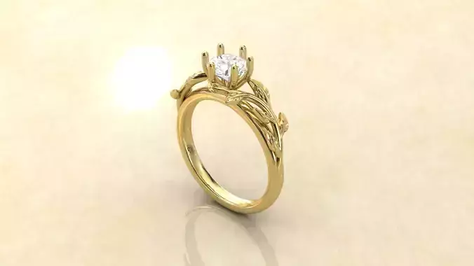 Leaf Vines Engagement Ring