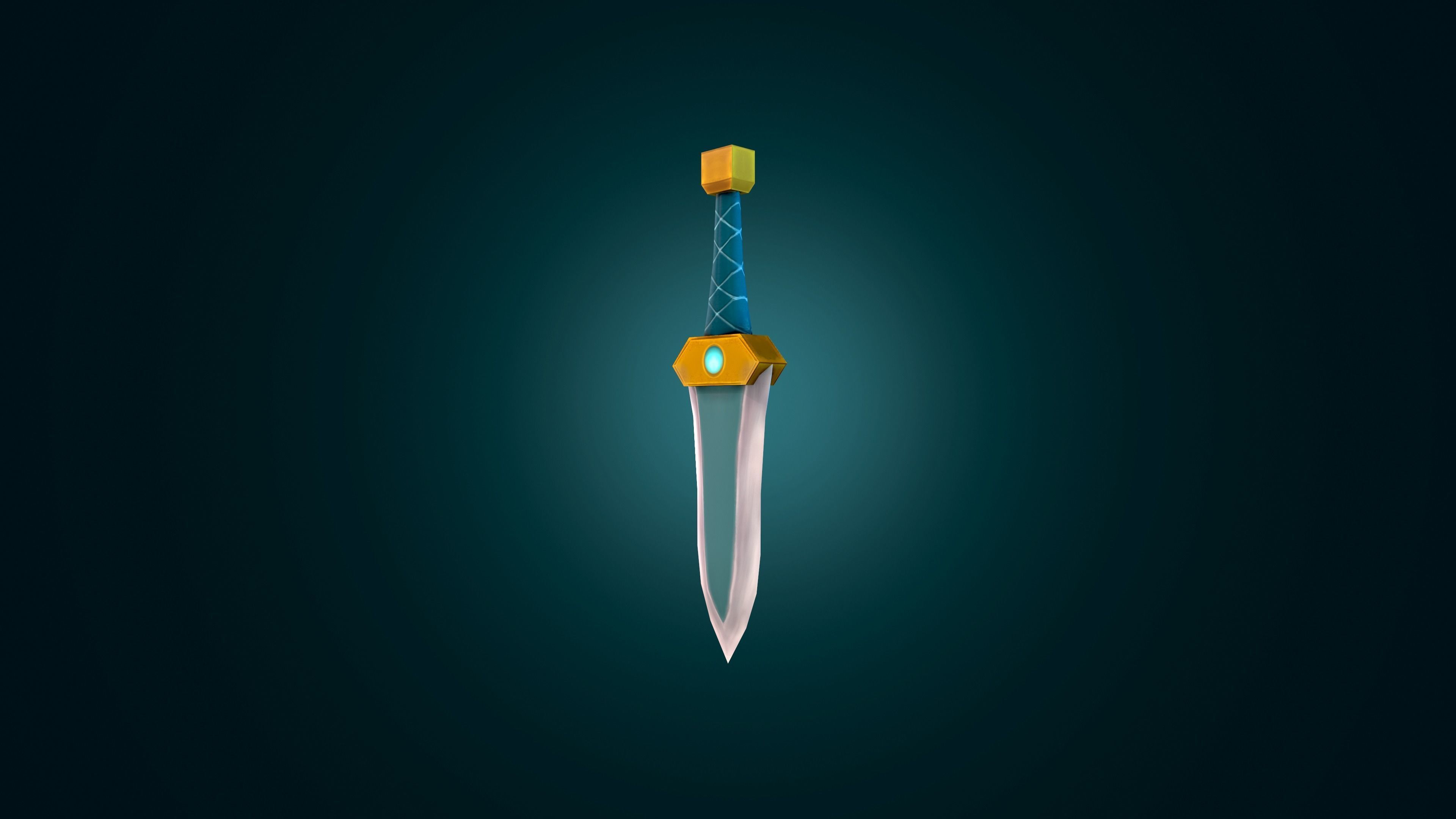 Stylized Dagger - Handpainted RPG Low-Poly Game Ready 3D model Low-poly 3D model_2