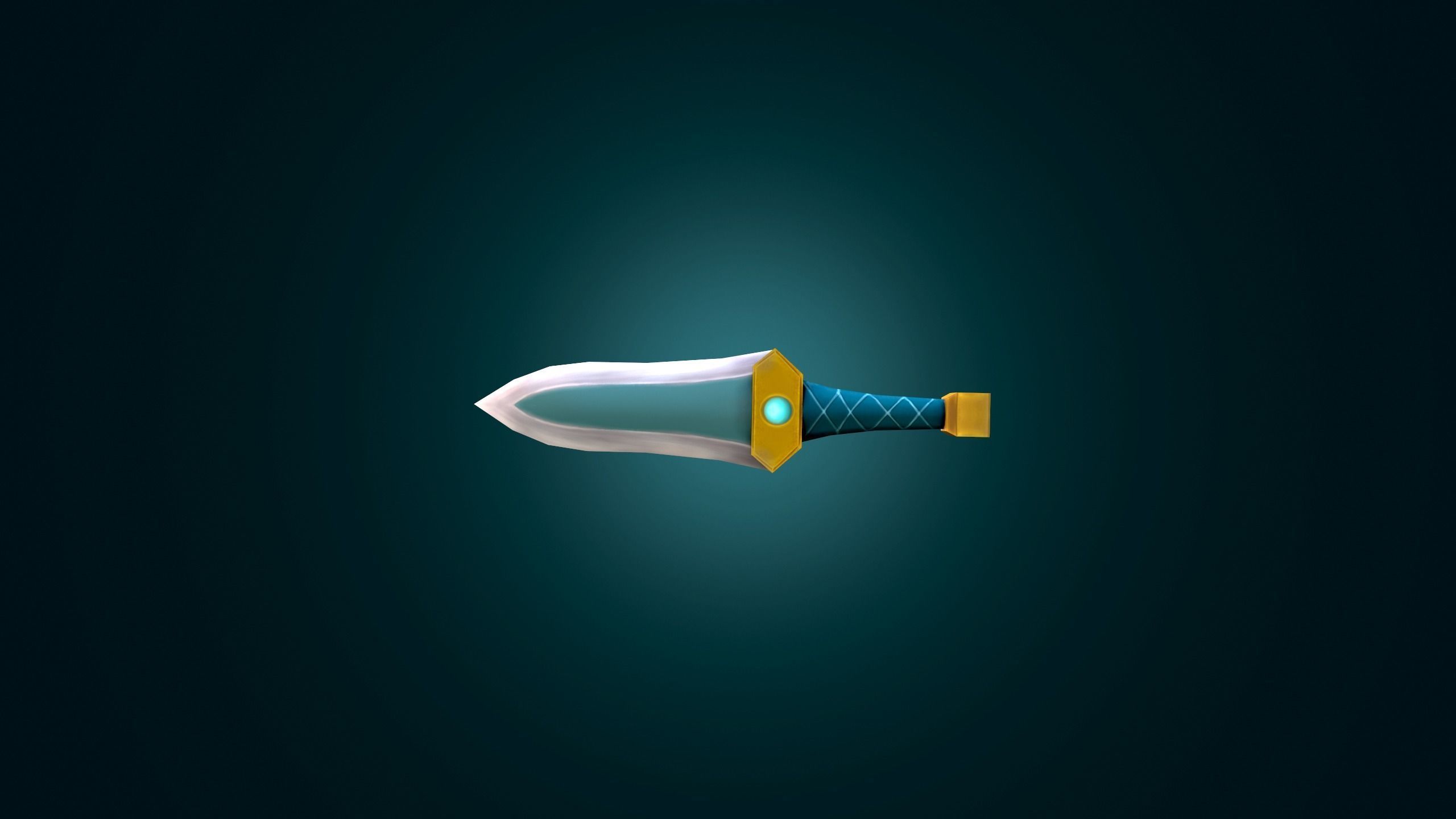 Stylized Dagger - Handpainted RPG Low-Poly Game Ready 3D model Low-poly 3D model_8