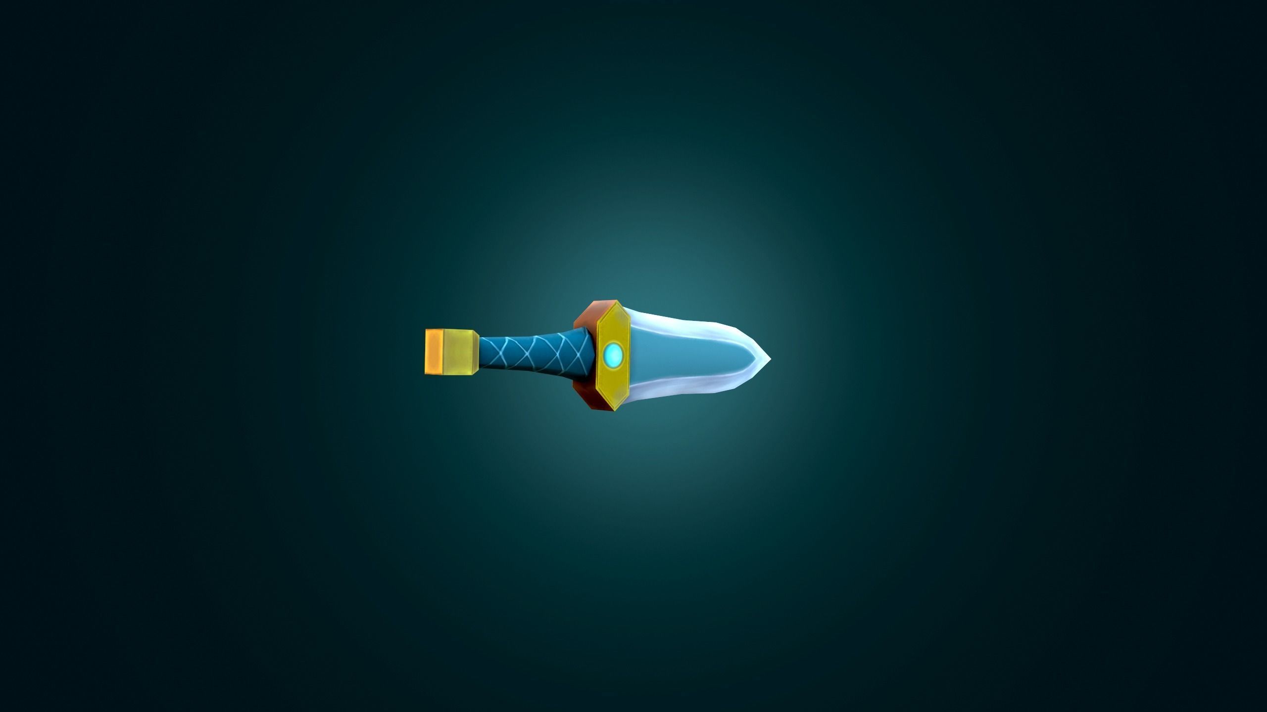 Stylized Dagger - Handpainted RPG Low-Poly Game Ready 3D model Low-poly 3D model_6