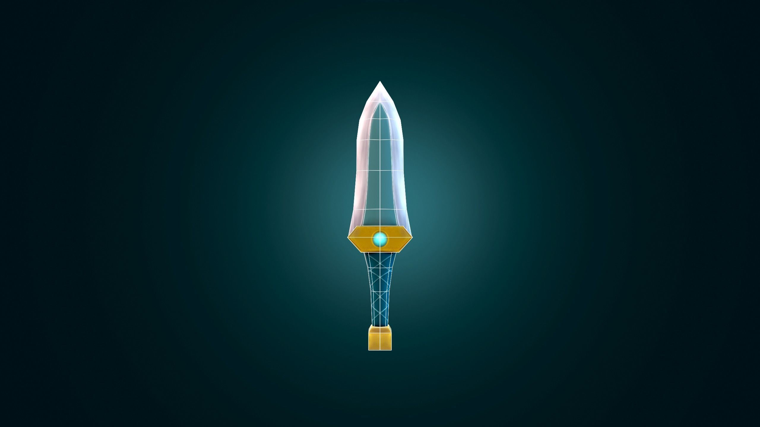 Stylized Dagger - Handpainted RPG Low-Poly Game Ready 3D model Low-poly 3D model_9