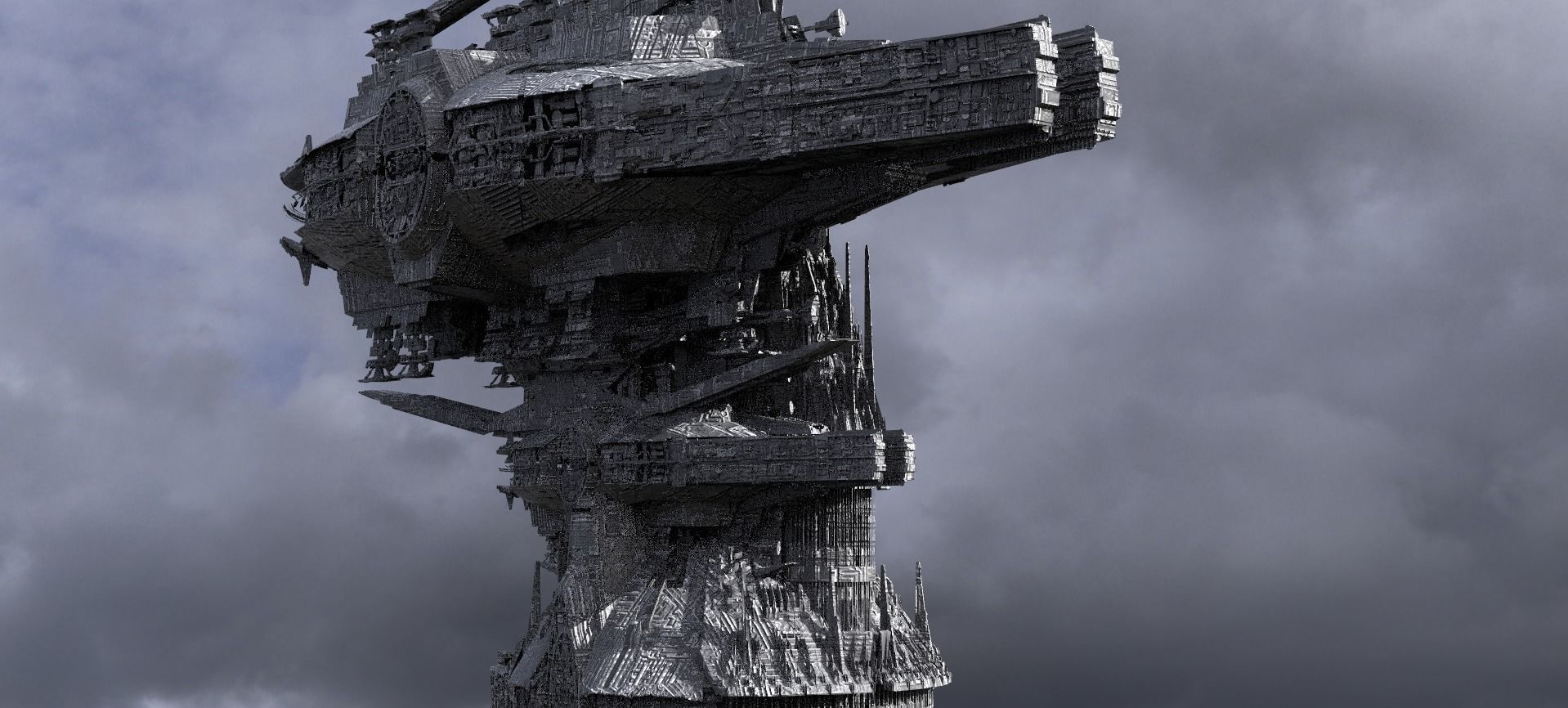  Moon Space station ring division Kit bash 3 3D model_1