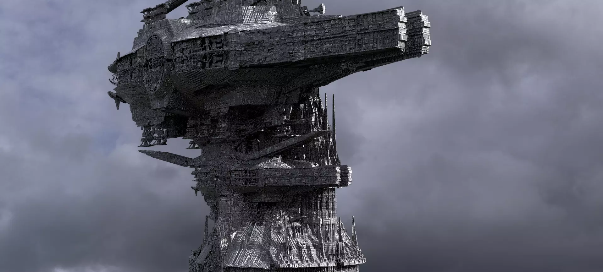  Moon Space station ring division Kit bash 3 3D model_0