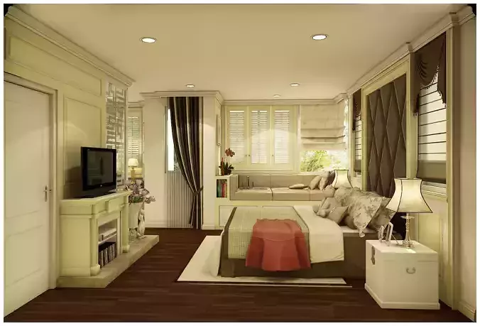 Bedroom for work and get dressed