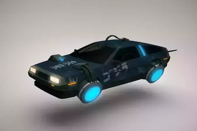 Futuristic Sci-Fi Flying Car - DeLorean