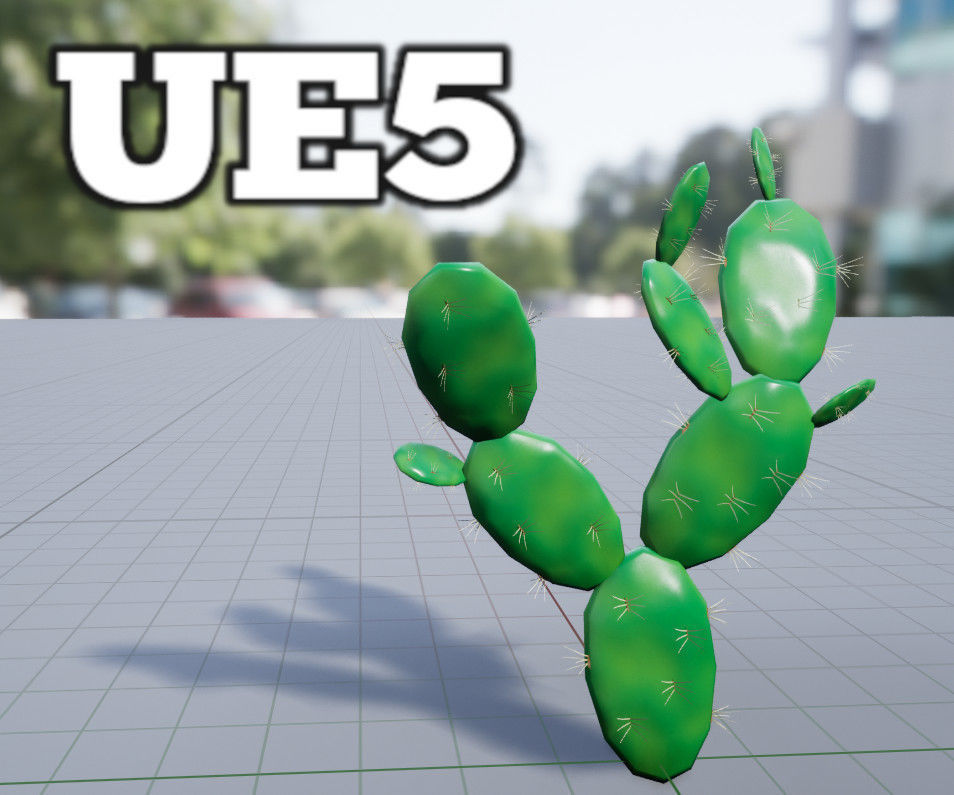 Opuntia Ficus Indica Prickly pear Palma PBR Lowpoly 3d model Low-poly 3D model_1