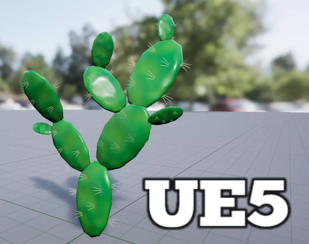 Opuntia Ficus Indica Prickly pear Palma PBR Lowpoly 3d model Low-poly 3D model_0