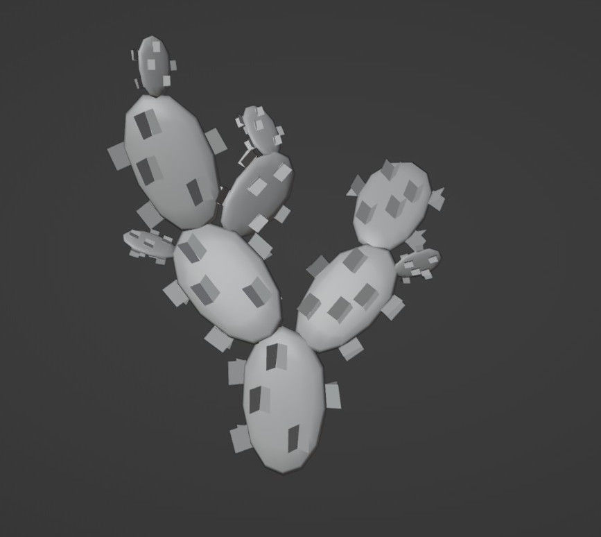 Opuntia Ficus Indica Prickly pear Palma PBR Lowpoly 3d model Low-poly 3D model_4