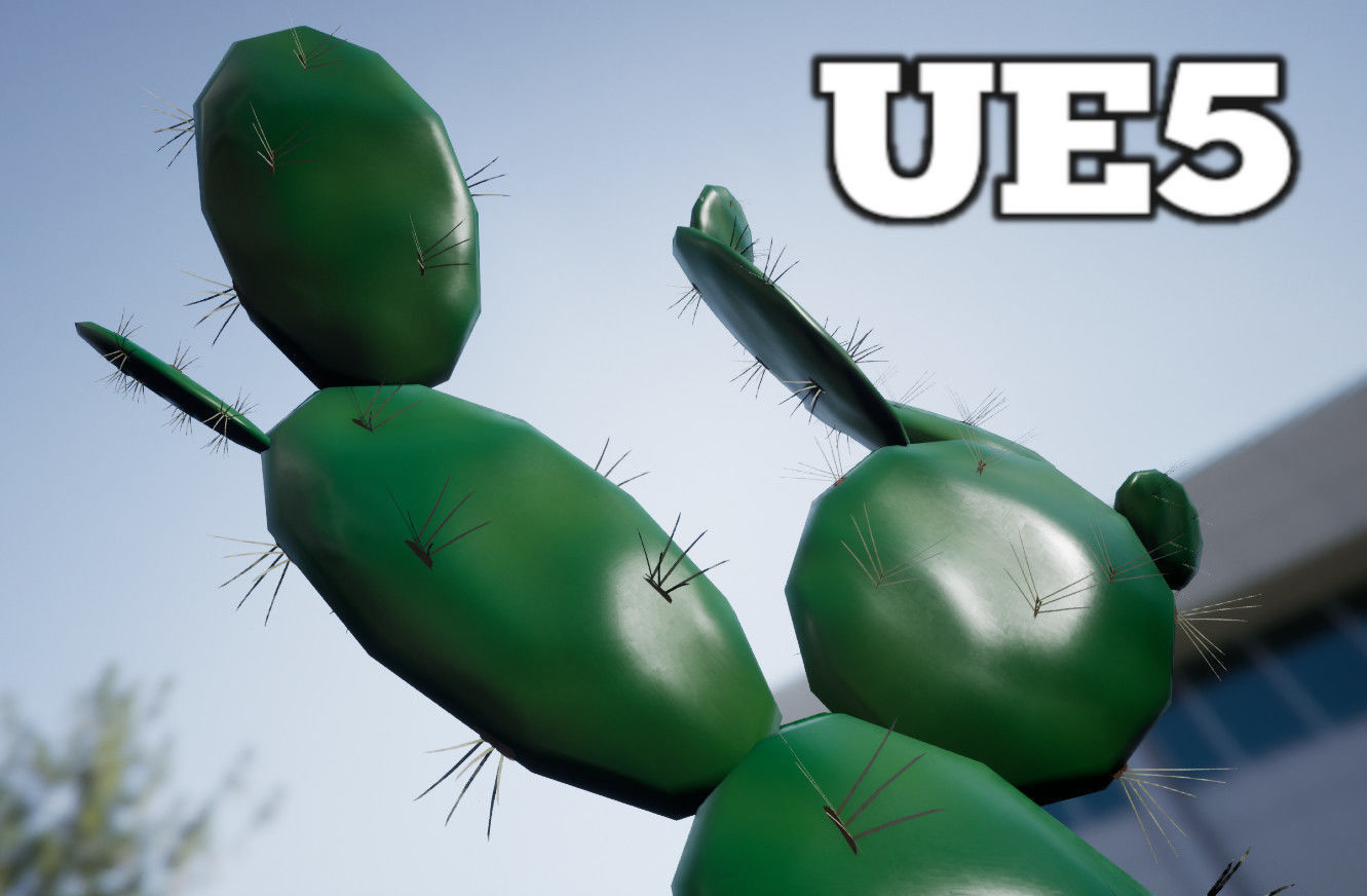 Opuntia Ficus Indica Prickly pear Palma PBR Lowpoly 3d model Low-poly 3D model_3