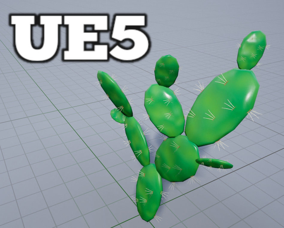 Opuntia Ficus Indica Prickly pear Palma PBR Lowpoly 3d model Low-poly 3D model_2