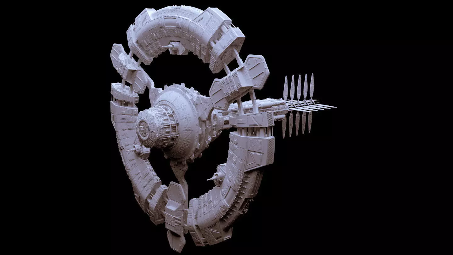 Futuristic Sci-Fi Zeneth Station 3D model_0