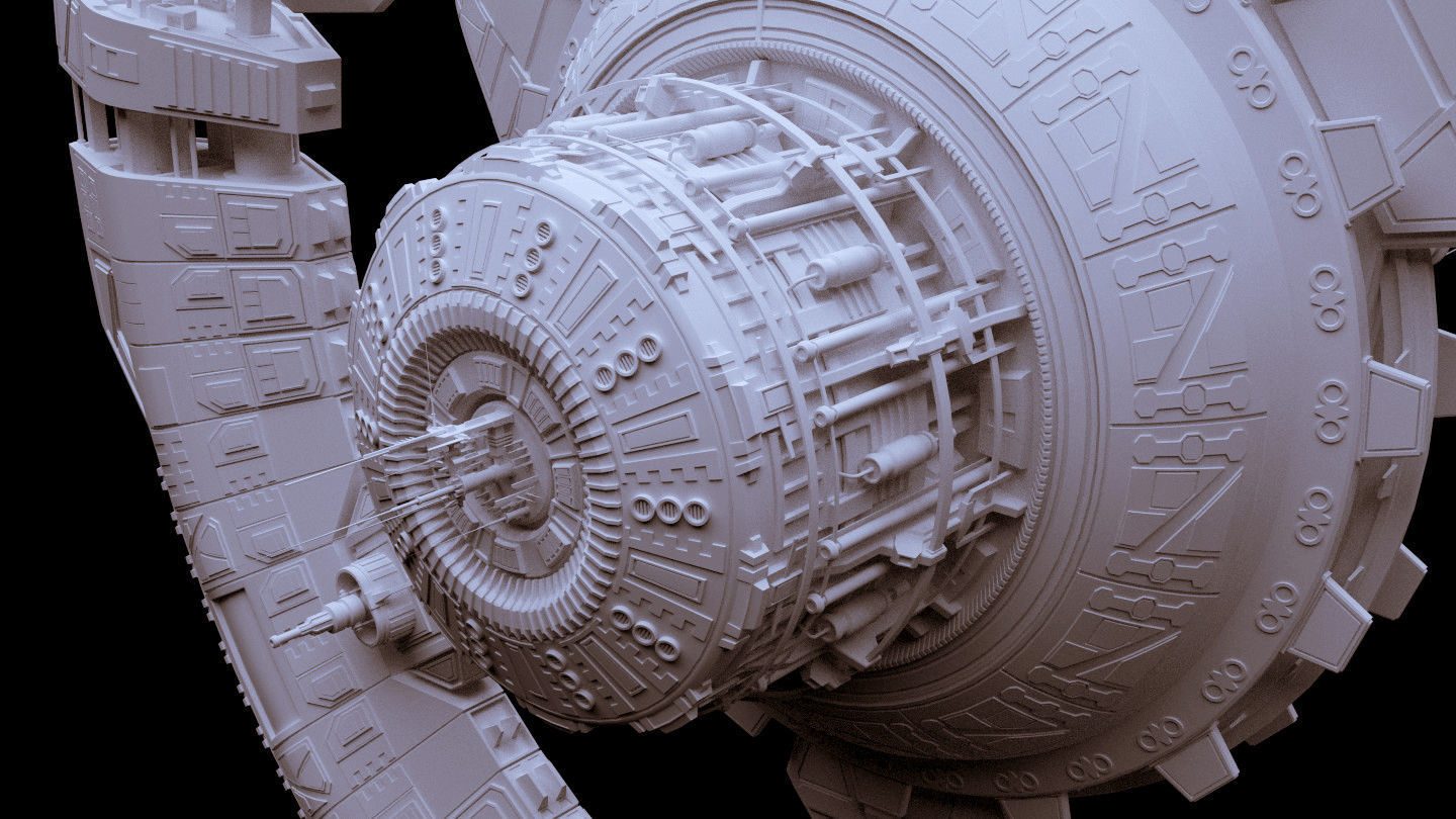 Futuristic Sci-Fi Zeneth Station 3D model_7