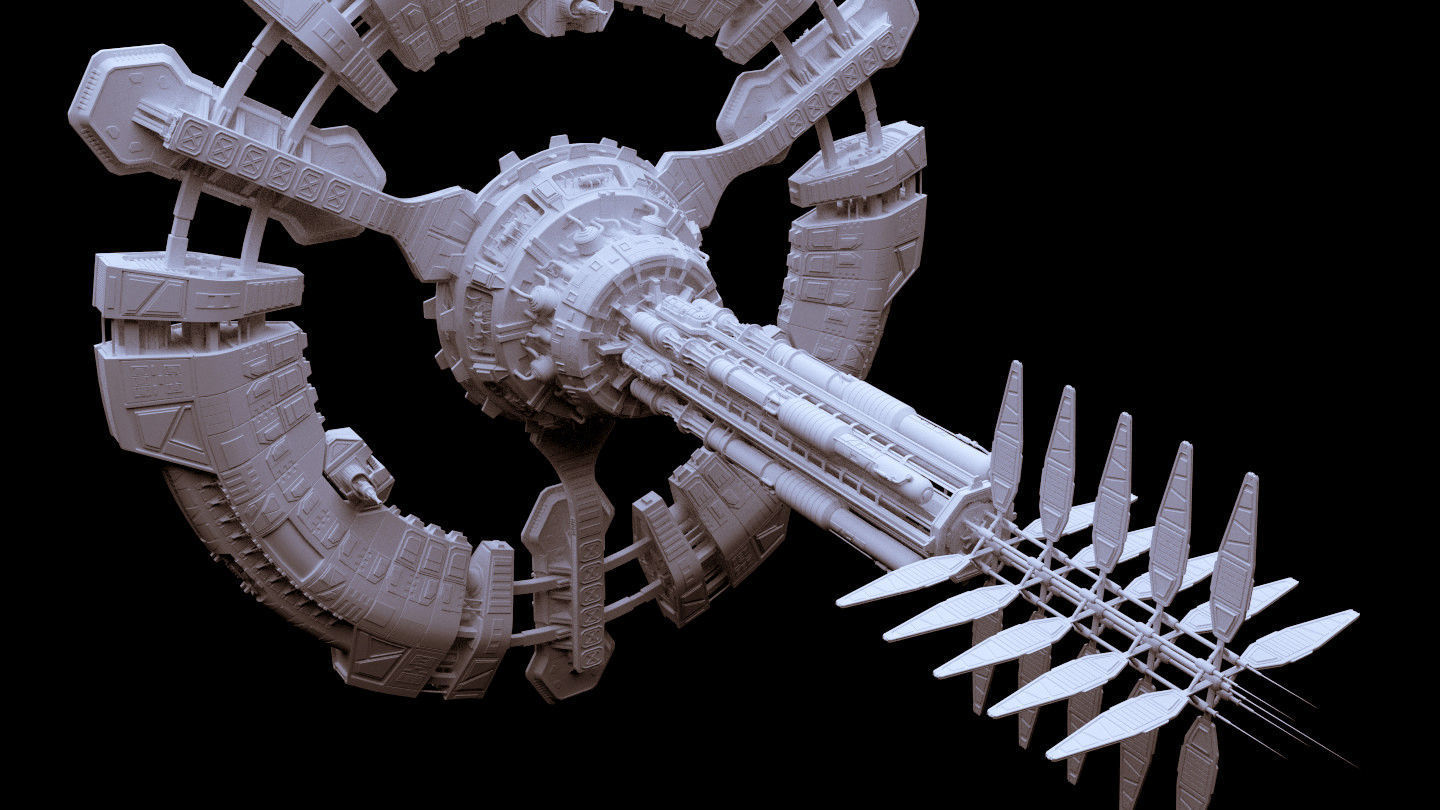 Futuristic Sci-Fi Zeneth Station 3D model_9