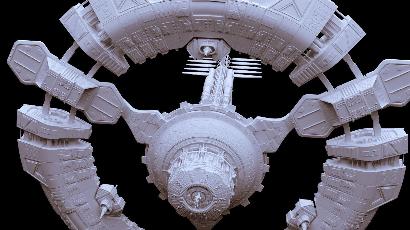 Futuristic Sci-Fi Zeneth Station 3D model_8