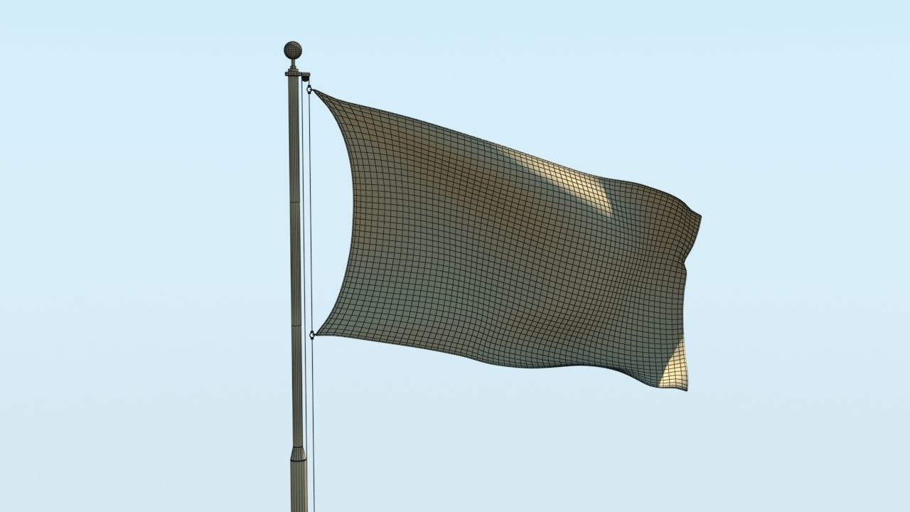 Animated France Flag 3D model_12