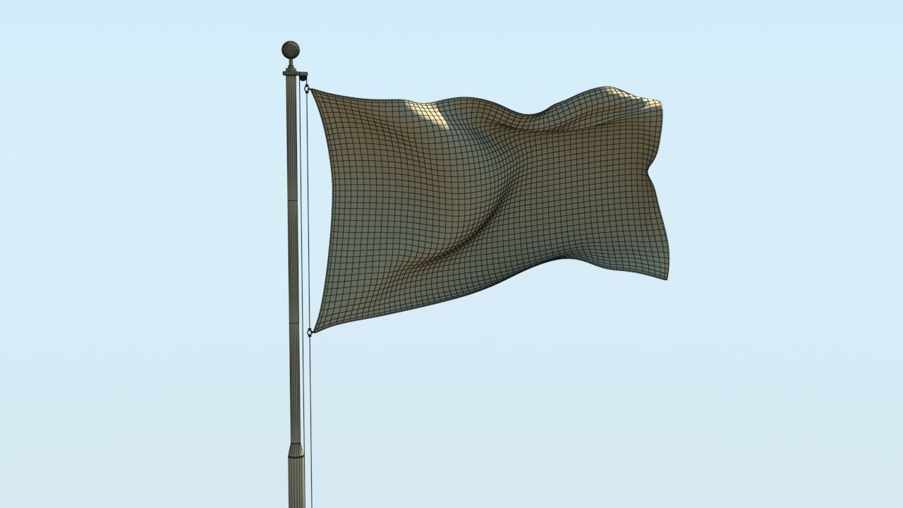 Animated France Flag 3D model_13