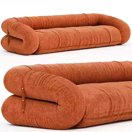 1970s Anfibio Foldable Sofa 240 cm Jeans Becchi for Giovannetti 3D model