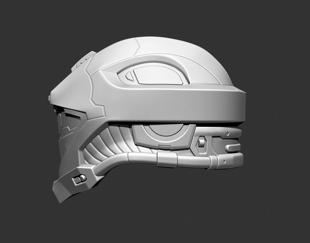 Recon scifi Helmet Highpoly 3D model_3