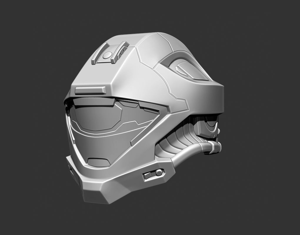 Recon scifi Helmet Highpoly 3D model_2