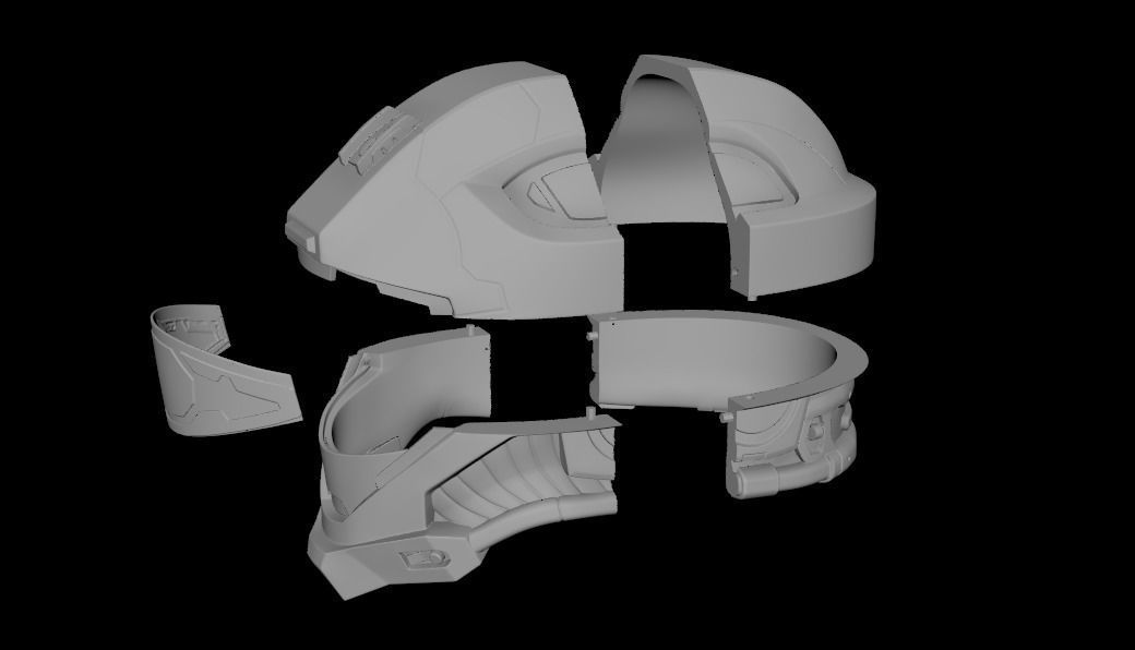 Recon scifi Helmet Highpoly 3D model_6